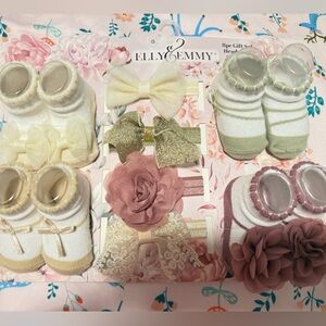 Elly & Emmy Baby Sock and Headband Gift Set